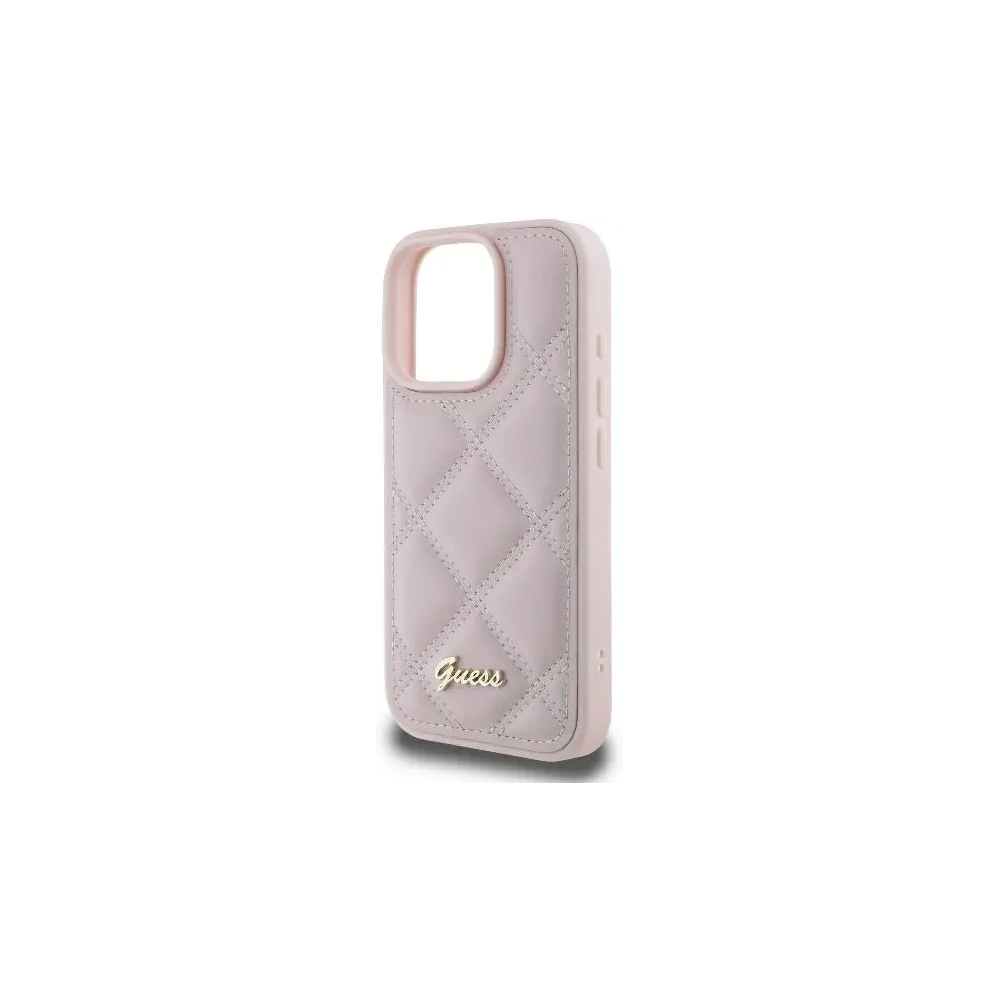 Etui Guess GUHCP16XPSQSQSP Apple iPhone 16 Pro Max hardcase Quilted Metal Logo różowy - iPhone 16 Pro Max - Guess
