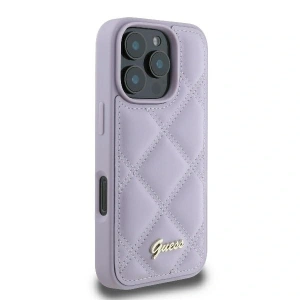 Kup Případ Guess GUHCP16XPSQSQSU pro Apple iPhone 16 Pro Max tvrdý obal prošívaný s metalickým logem světle fialový - GUE3551 - {ean13} - Sklep Home Screen