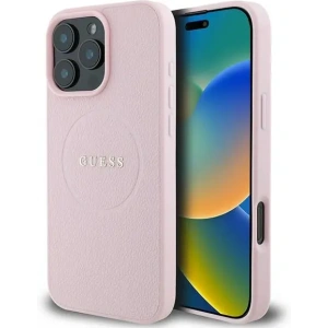Kup Fall Guess GUHMP15XPGHSMMP Apple iPhone 15 Pro Max Hardcase mit strukturiertem Ring MagSafe pink - GUE3552 - {ean13} - Sklep Home Screen