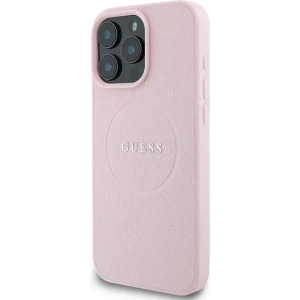 Kup Fall Guess GUHMP15XPGHSMMP Apple iPhone 15 Pro Max Hardcase mit strukturiertem Ring MagSafe pink - GUE3552 - {ean13} - Sklep Home Screen