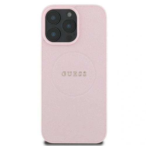 Kup Fall Guess GUHMP15XPGHSMMP Apple iPhone 15 Pro Max Hardcase mit strukturiertem Ring MagSafe pink - GUE3552 - {ean13} - Sklep Home Screen