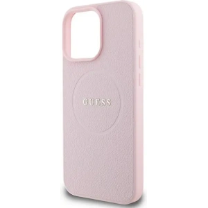 Kup Fall Guess GUHMP15XPGHSMMP Apple iPhone 15 Pro Max Hardcase mit strukturiertem Ring MagSafe pink - GUE3552 - {ean13} - Sklep Home Screen