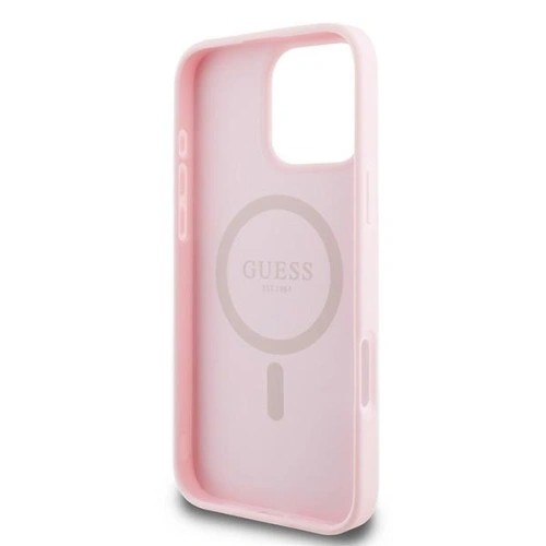 Kup Fall Guess GUHMP15XPGHSMMP Apple iPhone 15 Pro Max Hardcase mit strukturiertem Ring MagSafe pink - GUE3552 - {ean13} - Sklep Home Screen