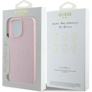 Kup Fall Guess GUHMP15XPGHSMMP Apple iPhone 15 Pro Max Hardcase mit strukturiertem Ring MagSafe pink - GUE3552 - {ean13} - Sklep Home Screen