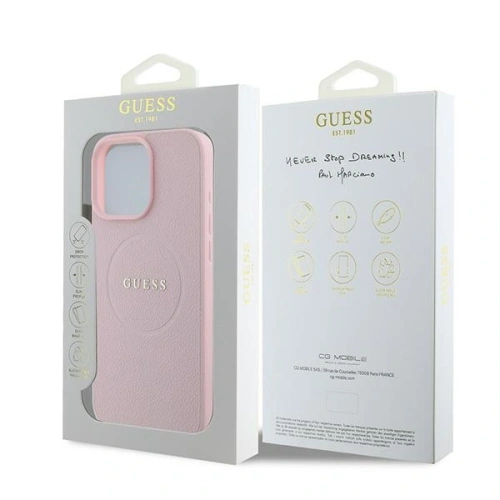 Kup Fall Guess GUHMP15XPGHSMMP Apple iPhone 15 Pro Max Hardcase mit strukturiertem Ring MagSafe pink - GUE3552 - {ean13} - Sklep Home Screen