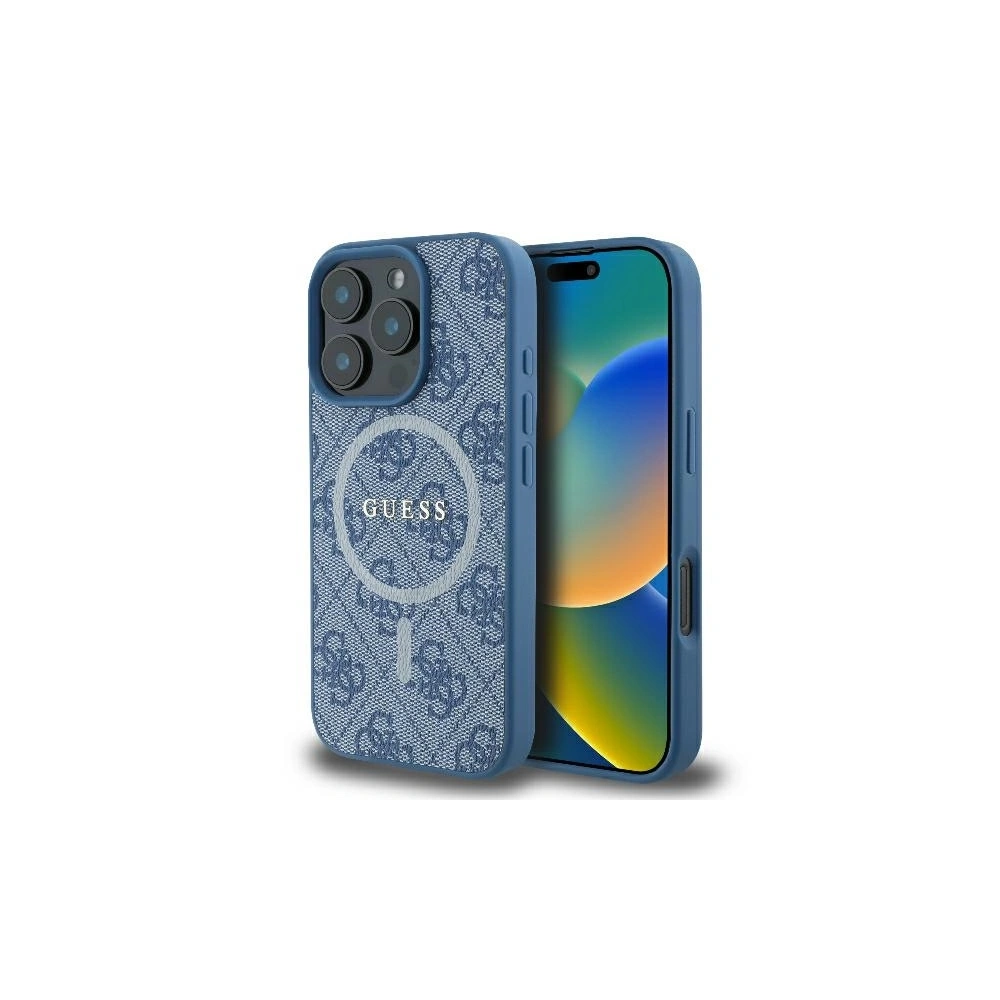 Etui Guess GUHMP16LG4GFRB Apple iPhone 16 Pro hardcase 4G Ring Classic Logo MagSafe niebieski - iPhone 16 Pro - Guess
