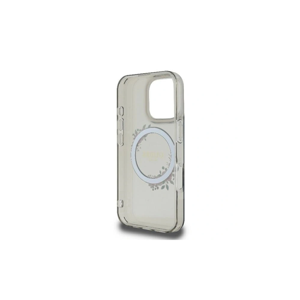 Etui Guess GUHMP16LHFWFCK Apple iPhone 16 Pro hardcase IML Flowers Wreath MagSafe czarny - iPhone 16 Pro - Guess