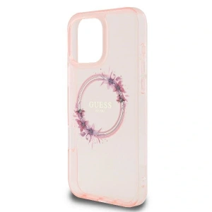 Buy Case Guess GUHMP16LHFWFCP Apple iPhone 16 Pro hardcase IML Flowers Wreath MagSafe pink - GUE3555 - {ean13} - Home Screen Store Europe