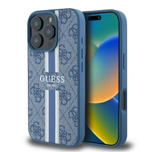 Buy Case Guess GUHMP16LP4RPSB Apple iPhone 16 Pro hardcase 4G Printed Stripes MagSafe blue - GUE3556 - {ean13} - Home Screen Store Europe