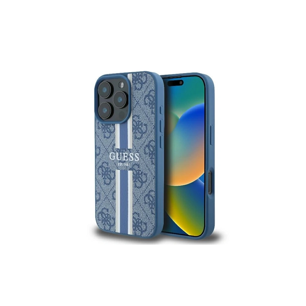 Etui Guess GUHMP16LP4RPSB Apple iPhone 16 Pro hardcase 4G Printed Stripes MagSafe niebieski - iPhone 16 Pro - Guess