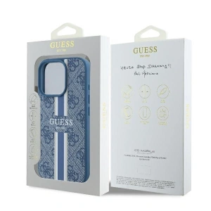 Buy Case Guess GUHMP16LP4RPSB Apple iPhone 16 Pro hardcase 4G Printed Stripes MagSafe blue - GUE3556 - {ean13} - Home Screen Store Europe