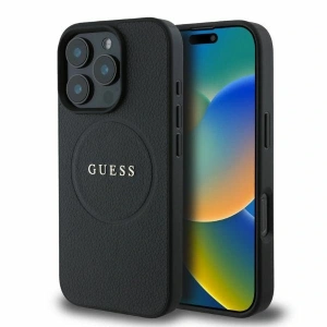 Buy Case Guess GUHMP16LPGHSMMK Apple iPhone 16 Pro hardcase Grained Ring MagSafe black - GUE3557 - {ean13} - Home Screen Store Europe