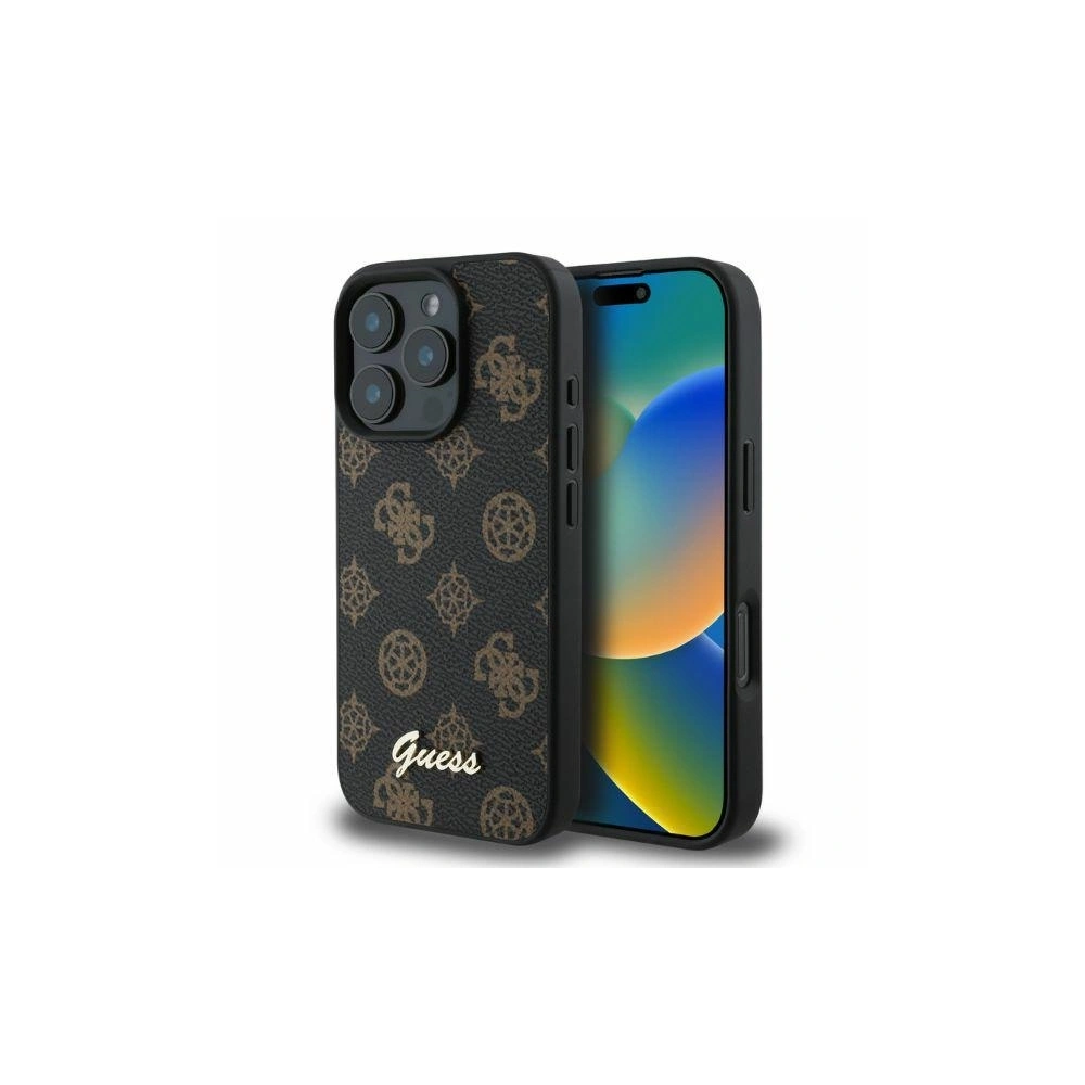 Etui Guess GUHMP16LPGPYSK Apple iPhone 16 Pro hardcase Peony Script MagSafe czarny - iPhone 16 Pro - Guess