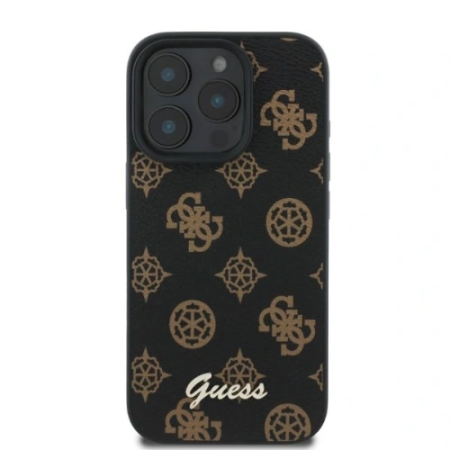 Buy Case Guess GUHMP16LPGPYSK Apple iPhone 16 Pro hardcase Peony Script MagSafe black - GUE3558 - {ean13} - Home Screen Store Europe