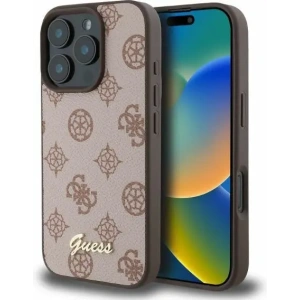 Buy Case Guess GUHMP16LPGPYSW Apple iPhone 16 Pro hardcase Peony Script MagSafe brown - GUE3559 - {ean13} - Home Screen Store Europe