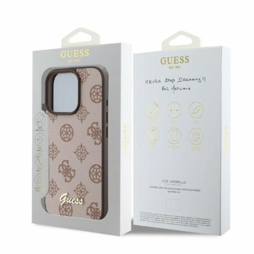 Buy Case Guess GUHMP16LPGPYSW Apple iPhone 16 Pro hardcase Peony Script MagSafe brown - GUE3559 - {ean13} - Home Screen Store Europe