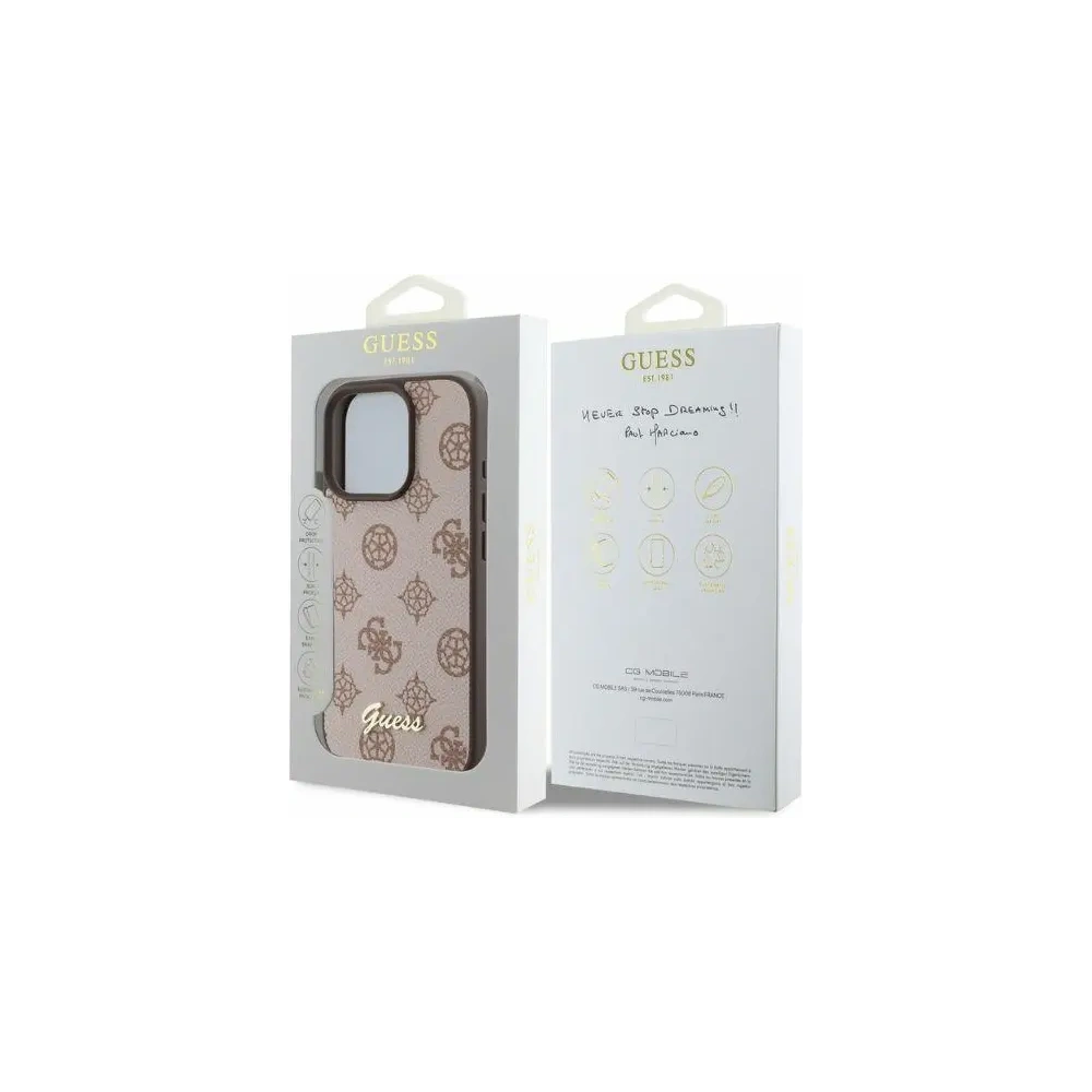 Guess GUHMP16LPGPYSW iPhone 16 Pro 6.3" brązowy/brown hardcase Peony Script MagSafe - !ZAIMPORTOWANE - Guess
