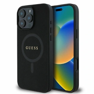 Buy Case Guess GUHMP16LPSAHMCK Apple iPhone 16 Pro hardcase Saffiano Classic Logo MagSafe black - GUE3560 - {ean13} - Home Screen Store Europe