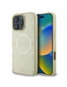 Guess GUHMP16LPSAPSMED iPhone 16 Pro 6.3" gold/hartschale Saffiano Peony Classic Logo MagSafe - !EINGEFÜHRT - Guess
