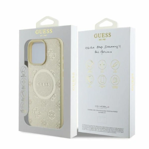 Kup Případ Guess GUHMP16LPSAPSMED Apple iPhone 16 Pro hardcase Saffiano Peony Classic Logo MagSafe zlatý - GUE3561 - {ean13} - Sklep Home Screen