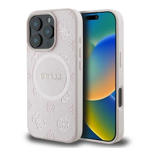 Buy Case Guess GUHMP16LPSAPSMEP Apple iPhone 16 Pro hardcase Saffiano Peony Classic Logo MagSafe pink - GUE3563 - {ean13} - Home Screen Store Europe