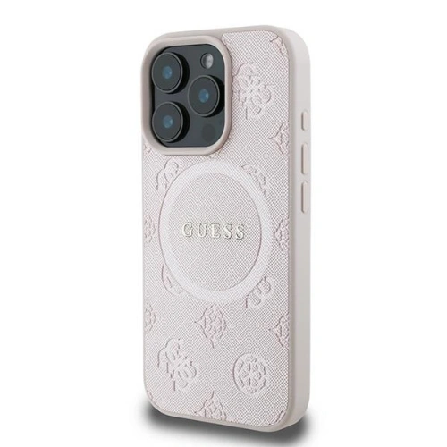 Kup Eset Guess GUHMP16LPSAPSMEP Apple iPhone 16 Pro keménytok Saffiano Peony Classic Logo MagSafe rózsaszín - GUE3563 - {ean13} - Sklep Home Screen