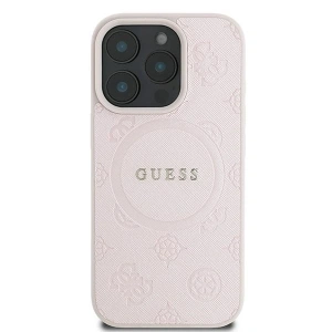 Kup Případ Guess GUHMP16LPSAPSMEP Apple iPhone 16 Pro tvrdý obal Saffiano Peony Classic Logo MagSafe růžový - GUE3563 - {ean13} - Sklep Home Screen