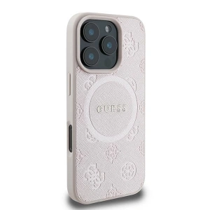Kup Případ Guess GUHMP16LPSAPSMEP Apple iPhone 16 Pro tvrdý obal Saffiano Peony Classic Logo MagSafe růžový - GUE3563 - {ean13} - Sklep Home Screen