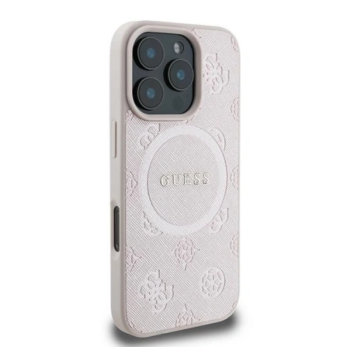 Kup Eset Guess GUHMP16LPSAPSMEP Apple iPhone 16 Pro keménytok Saffiano Peony Classic Logo MagSafe rózsaszín - GUE3563 - {ean13} - Sklep Home Screen