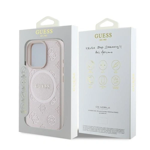 Kup Eset Guess GUHMP16LPSAPSMEP Apple iPhone 16 Pro keménytok Saffiano Peony Classic Logo MagSafe rózsaszín - GUE3563 - {ean13} - Sklep Home Screen
