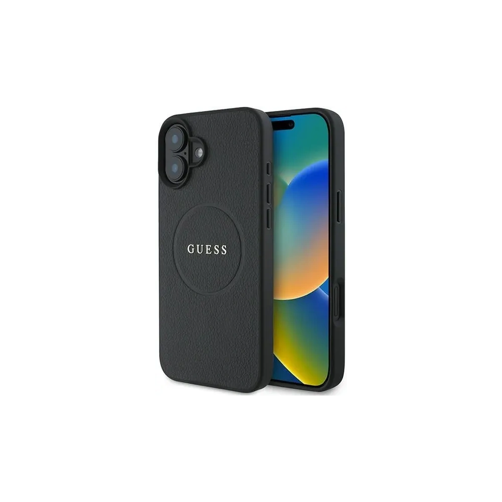 Etui Guess GUHMP16MPGHSMMK Apple iPhone 16 Plus hardcase Grained Ring MagSafe czarny - iPhone 16 Plus - Guess