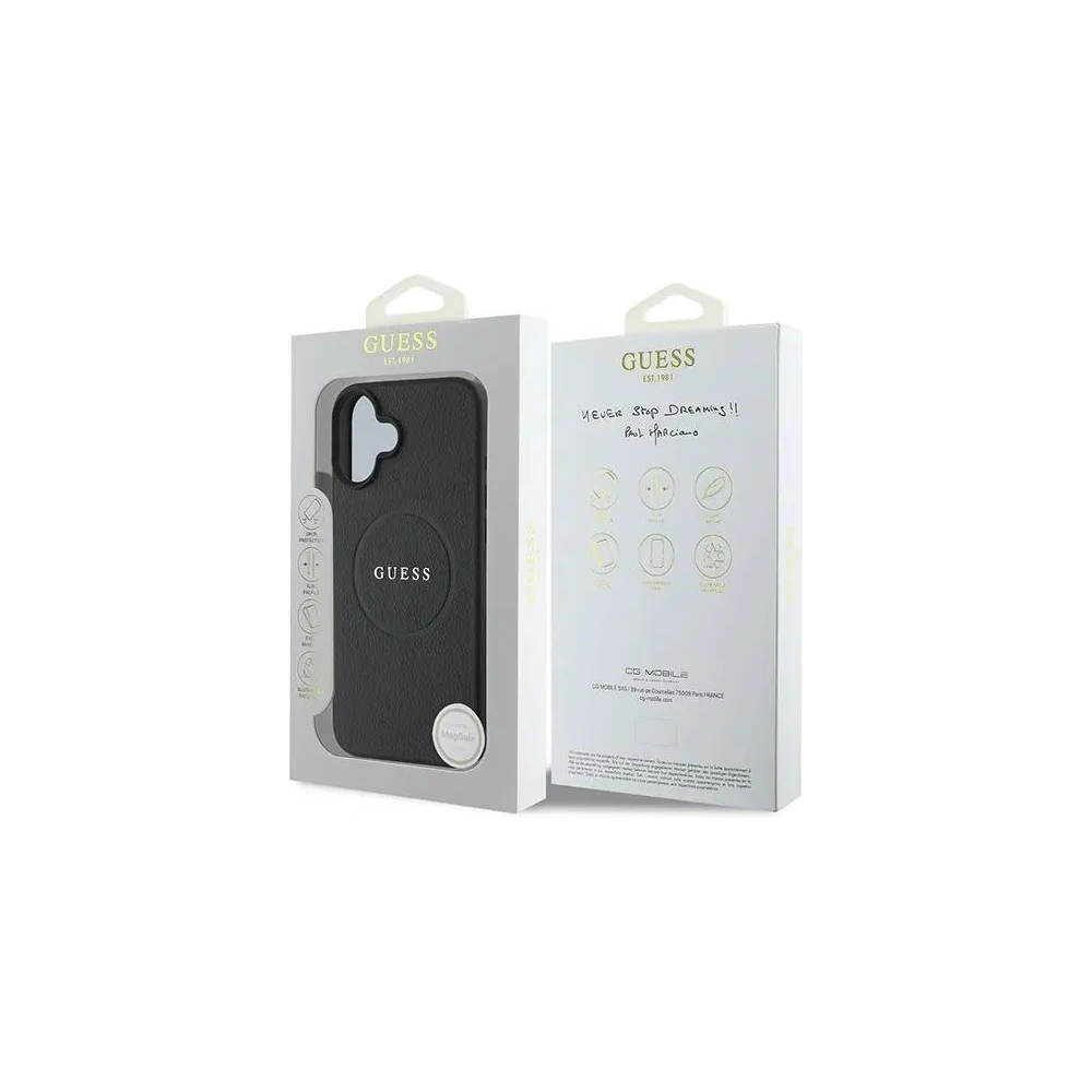 Etui Guess GUHMP16MPGHSMMK Apple iPhone 16 Plus hardcase Grained Ring MagSafe czarny - iPhone 16 Plus - Guess