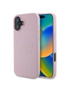 Fall Guess GUHMP16MPGHSMMP Apple iPhone 16 Plus Hardcase Geprägter Ring MagSafe rosa - iPhone 16 Plus - Guess