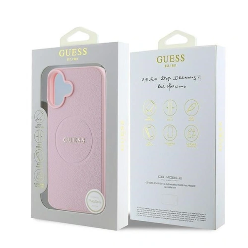 Kup Fall Guess GUHMP16MPGHSMMP Apple iPhone 16 Plus Hardcase Geprägter Ring MagSafe rosa - GUE3565 - {ean13} - Sklep Home Screen