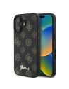 Fall Guess GUHMP16MPGPYSK Apple iPhone 16 Plus Hartschale PU Pfingstrosen Schrift MagSafe schwarz - iPhone 16 Plus - Guess