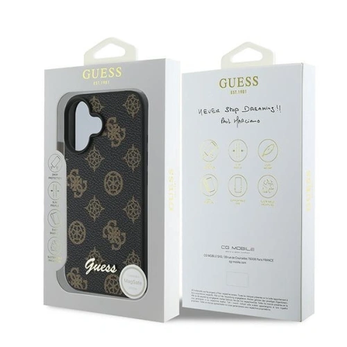 Kup Eset Guess GUHMP16MPGPYSK Apple iPhone 16 Plus kemény tok PU Peony Script MagSafe fekete - GUE3566 - {ean13} - Sklep Home Screen