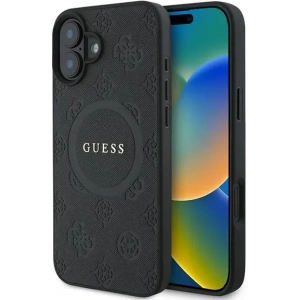 Buy Case Guess GUHMP16MPSAPSMEK Apple iPhone 16 Plus hardcase Saffiano Peony Classic Logo MagSafe black - GUE3567 - {ean13} - Home Screen Store Europe