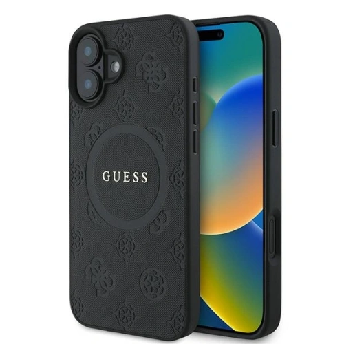 Kup Fall Guess GUHMP16MPSAPSMEK Apple iPhone 16 Plus Hardcase Saffiano Peony Classic Logo MagSafe schwarz - GUE3567 - {ean13} - Sklep Home Screen