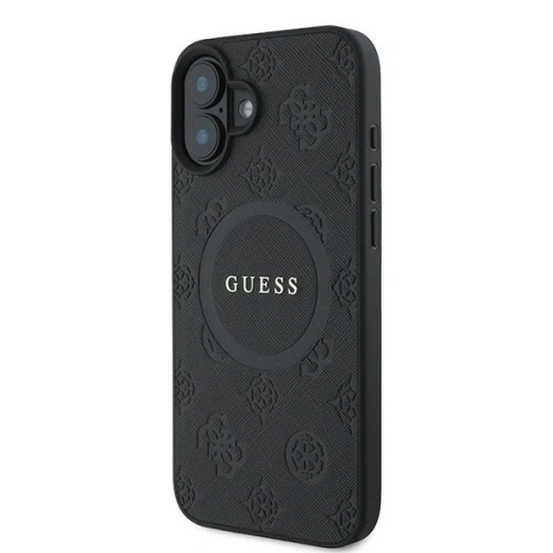 Kup Eset Guess GUHMP16MPSAPSMEK Apple iPhone 16 Plus kemény tok Saffiano Peony Classic Logo MagSafe fekete - GUE3567 - {ean13} - Sklep Home Screen