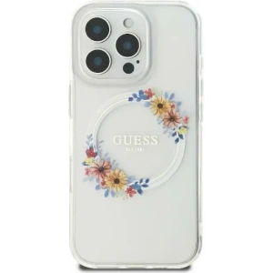 Buy Case Guess GUHMP16SHFWFCT Apple iPhone 16 hardcase IML Flowers Wreath MagSafe transparent - GUE3570 - {ean13} - Home Screen Store Europe