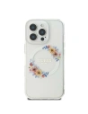 Case Guess GUHMP16SHFWFCT Apple iPhone 16 hardcase IML Flowers Wreath MagSafe transparent - iPhone 16 - Guess