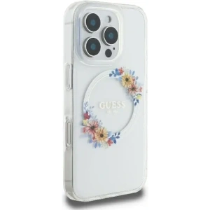 Kup Etui Guess GUHMP16SHFWFCT Apple iPhone 16 hardcase IML Flowers Wreath MagSafe przeźroczysty - GUE3570 - {ean13} - Sklep Home Screen