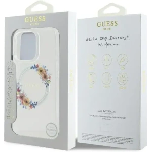 Kup Etui Guess GUHMP16SHFWFCT Apple iPhone 16 hardcase IML Flowers Wreath MagSafe przeźroczysty - GUE3570 - {ean13} - Sklep Home Screen