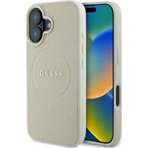 Buy Case Guess GUHMP16SPGHSMME Apple iPhone 16 hardcase Grained Ring MagSafe beige - GUE3571 - {ean13} - Home Screen Store Europe