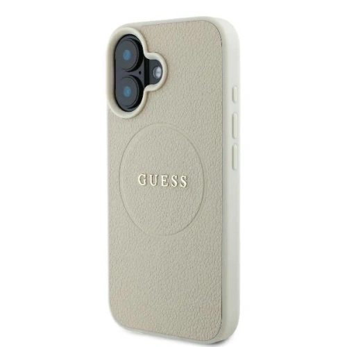 Kup Případ Guess GUHMP16SPGHSMME Apple iPhone 16 tvrdý obal Grained Ring MagSafe béžový - GUE3571 - {ean13} - Sklep Home Screen