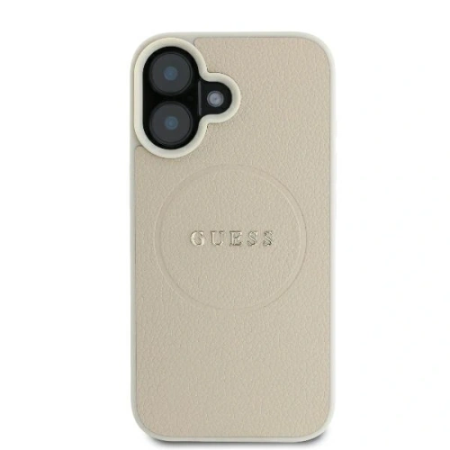 Kup Případ Guess GUHMP16SPGHSMME Apple iPhone 16 tvrdý obal Grained Ring MagSafe béžový - GUE3571 - {ean13} - Sklep Home Screen