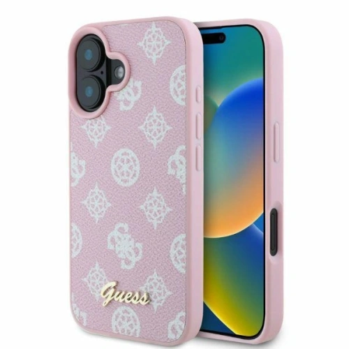 Buy Case Guess GUHMP16SPGPYSP Apple iPhone 16 hardcase Peony Script MagSafe pink - GUE3573 - {ean13} - Home Screen Store Europe