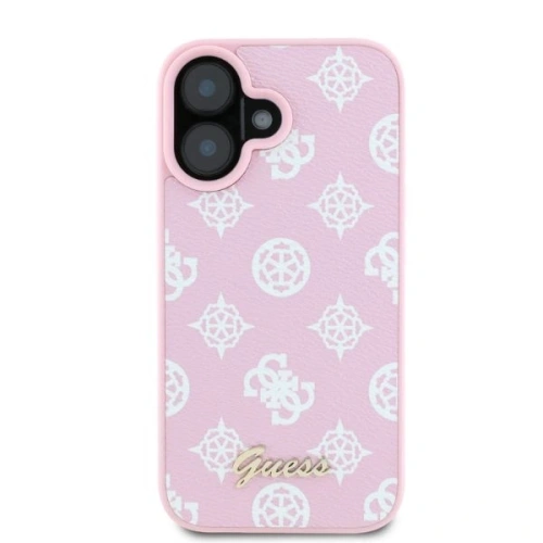 Buy Case Guess GUHMP16SPGPYSP Apple iPhone 16 hardcase Peony Script MagSafe pink - GUE3573 - {ean13} - Home Screen Store Europe