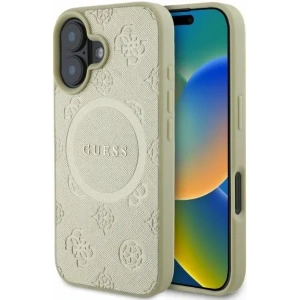 Buy Case Guess GUHMP16SPSAPSMED Apple iPhone 16 hardcase Saffiano Peony Classic Logo MagSafe gold - GUE3575 - {ean13} - Home Screen Store Europe
