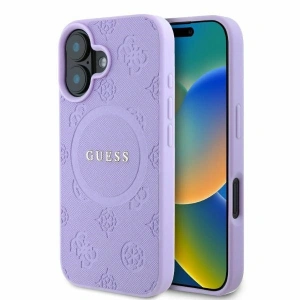 Buy Case Guess GUHMP16SPSAPSMEU Apple iPhone 16 hardcase Saffiano Peony Classic Logo MagSafe purple - GUE3577 - {ean13} - Home Screen Store Europe
